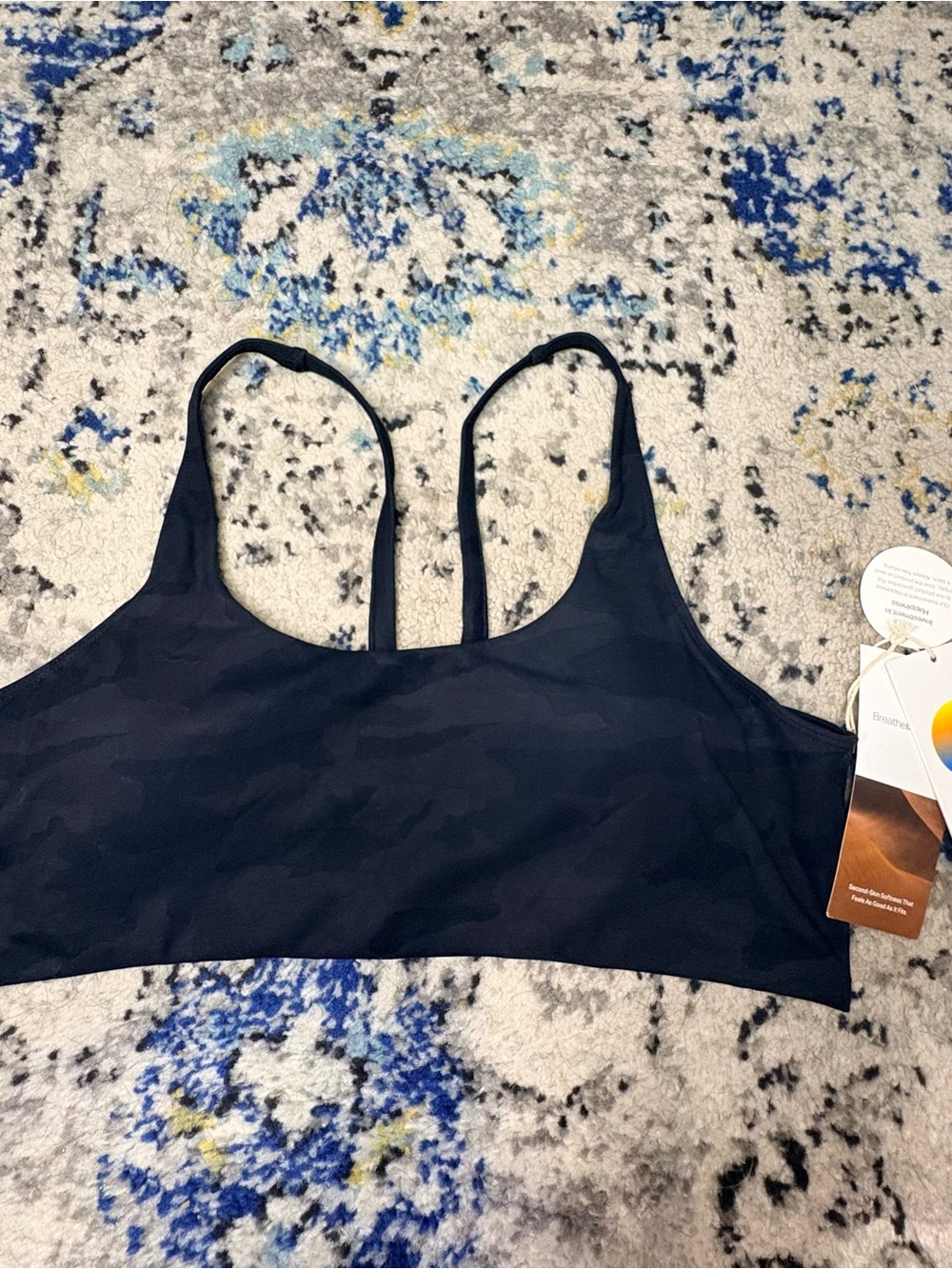 Vuori Navy Low-Impact Seamless Sports Bra